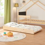 Kinderbed Sodankylä met onderschuifbed en matrassen 90x200 c, Kinderen en Baby's, Kinderkamer | Bedden, Verzenden, Nieuw