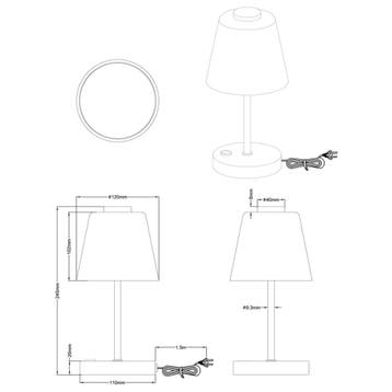 LED Tafellamp - Trion Emminy - 2W - Warm Wit 3000K - Dimbaar, Ophalen of Verzenden, Nieuw, Metaal, Overige fittingen