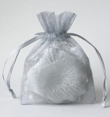 c.a. 100 x organza zakjes 9 x 12cm  grijs, Ophalen of Verzenden, Nieuw