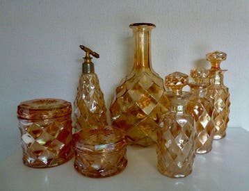 Art Deco - Brockwitz Glasfabrik - Kaptafelset (7) - Carnival