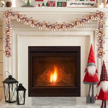 vidaXL Kerstbal Guirlande LEDs Rose Gold 186 cm Polystyreen, Verzenden, Nieuw