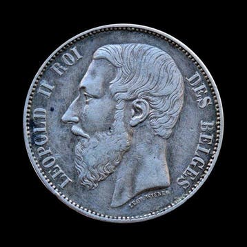 België. Leopold II. 5 Francs 1868 grosse tête