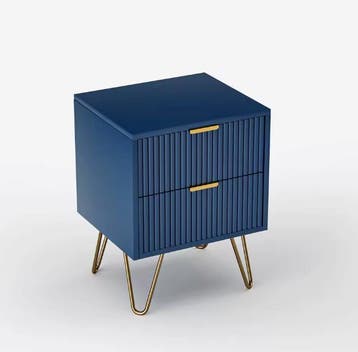 Blauwe Ladekast met 3 Lades – Modern met Metalen Poten, Verzenden, Nieuw
