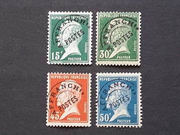Frankrijk 1924 - De 4 voorgedrukte postzegels in het, Gestempeld