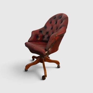 Fauteuil - Leder - Chesterfield, Antiek en Kunst