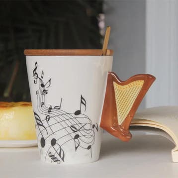 Keramiek mok Harp Groot (Muziek, Mokken), Ophalen of Verzenden, Nieuw