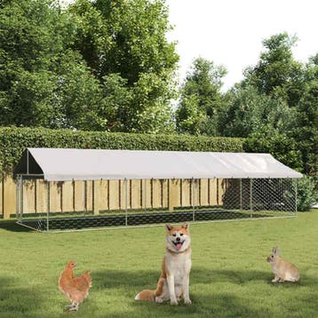 vidaXL Hondenkennel voor buiten met dak 600x200x150 cm, Verzenden, Nieuw