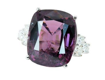Ring - 14 karaat Witgoud, Dieproze (Nee, Heat Burma) -, Nieuw