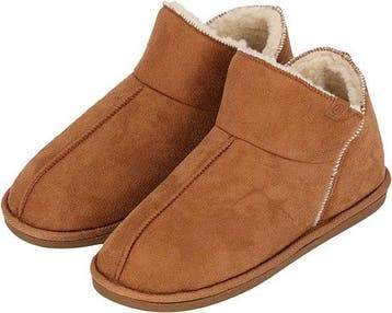 2dekans | Apollo Dames Pantoffels Suede Cognac - 39/40, Ophalen of Verzenden, Zo goed als nieuw, Apollo