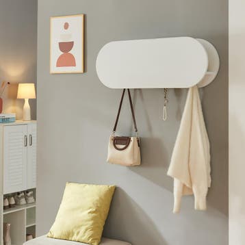 Wandkapstok Vilkön 30x80x16 cm wit en zwart [en.casa], Verzenden, Nieuw