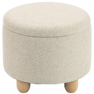 Hocker Mit Stauraum, Runder Sitzhocker Mit Deckel, Leinenopt, Verzenden, Nieuw