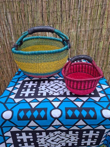 Fairtrade Ghana mand en babybasket gratis 1+1, Mand, Rond, Nieuw, Ophalen of Verzenden