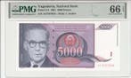 1991 Yugoslavia 5000 Dinara Pick 111 Pmg Gem Unc 66 Epq, Verzenden