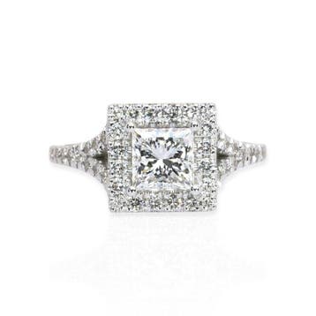 Ring - 18 karaat Witgoud - 1.47ct. tw. Diamant (Natuurlijk), Sieraden, Tassen en Uiterlijk, Ringen, Nieuw
