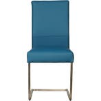 Leren eetkamerstoel Remix - Toledo Turquoise (blauw) -, Huis en Inrichting, Stoelen, Blauw, Nieuw, Ophalen of Verzenden, Industrieel, Modern