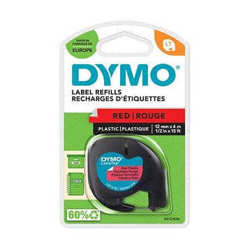 Dymo S0721630 / 91203 plastic tape rood 12 mm (origineel), Computers en Software, Printerbenodigdheden, Verzenden, Nieuw, Printertape