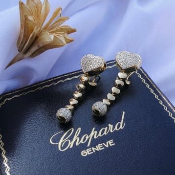 Chopard gouden oorbellen met diamanten; 1,66 ct., Gebruikt, Ophalen of Verzenden, Met edelsteen, Goud