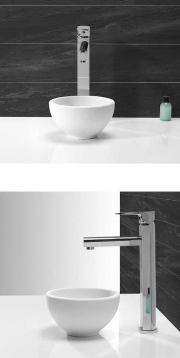Wiesbaden Tessa waskom rond 20x11 cm solid surface mat wit, Doe-het-zelf en Verbouw, Sanitair, Ophalen of Verzenden, Nieuw, Bad