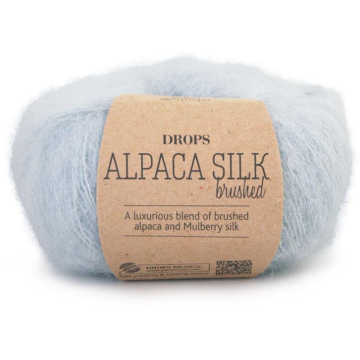 DROPS Brushed Alpaca Silk Uni Colour - 14 ochtendmist - Wo, Hobby en Vrije tijd, Breien en Haken, Ophalen of Verzenden