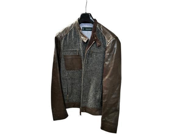 Veiling - Dsquared2 | Leather & Wool Mix Bomber Jacket, Kleding | Dames, Jassen | Winter