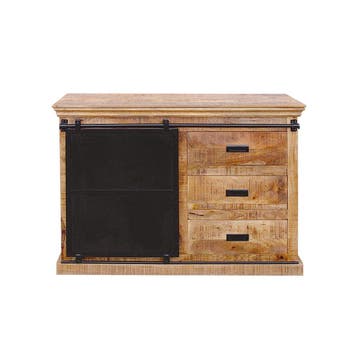 Dressoir Mangohout Milan 120 cm, Verzenden, Nieuw, Overige houtsoorten, Industriële meubels