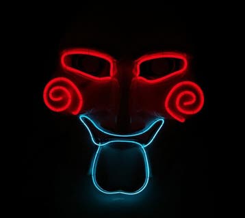 Jigsaw masker (lichtgevend el wire led roodblauw), Verzenden, Nieuw