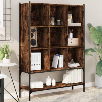 vidaXL Boekenkast 102x30x141,5 cm bewerkt hout gerookt, Verzenden, Nieuw, Overige houtsoorten