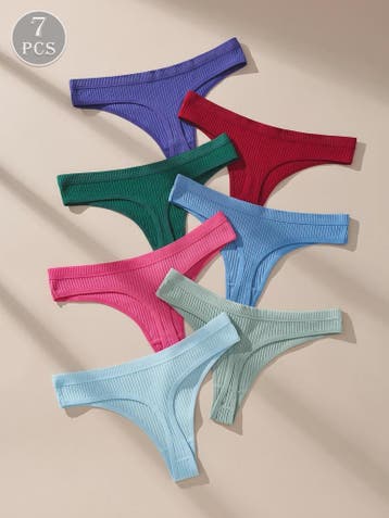 7-Delige Dames Strings Set - Zacht Katoen, Sexy & Comfortabe, Verzenden