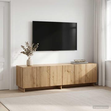 vidaXL tv-meubel 140 x 34,5 x 40 cm Artisanaal eiken Bewerkt, Huis en Inrichting, Kasten | Televisiemeubels, 100 tot 150 cm, Verzenden