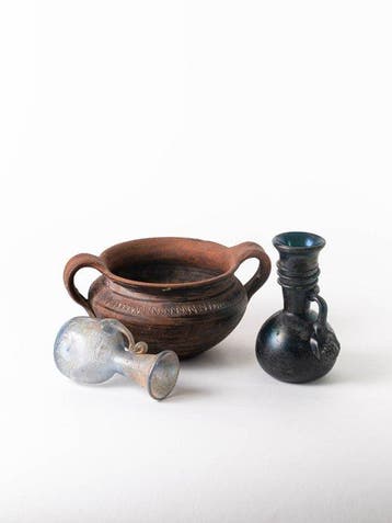 Replica of Ancient Roman - Fles (3) - Aardewerk, Glas