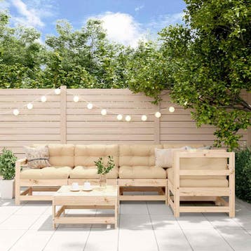 vidaXL 6-delige Loungeset massief grenenhout, Verzenden, Nieuw, 6 zitplaatsen, Loungeset