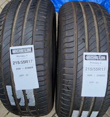 215/55r17 94W Michelin primacy4 Dot21, Auto-onderdelen, Ophalen, 17 inch, Band(en), Zomerbanden