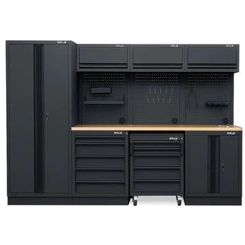 Pillar Werkplaatsinrichting 295,5 cm – Hardhouten Werkblad, Verzenden, Nieuw, 170 cm of meer