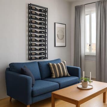 Wijnrek | 24 flessen | Wandmontage  | Rek voor muur | Staal, Huis en Inrichting, Woonaccessoires | Wijnrekken, Verzenden, Nieuw