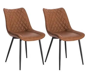 Set van 2 Kunstleren Eetkamerstoelen – Comfort en Design, Huis en Inrichting, Stoelen, Verzenden, Nieuw