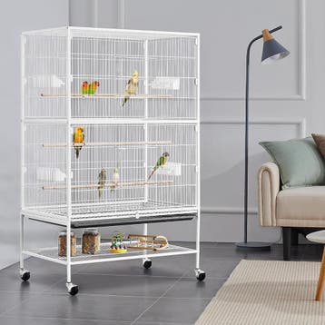 2dekans | Yaheetech Vogelkooi met Standaard – 79 × 51,8 ×, Dieren en Toebehoren, Ophalen of Verzenden, Zo goed als nieuw