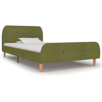vidaXL Bedframe stof groen 90x200 cm, 90 cm, Eenpersoons, Verzenden, Nieuw