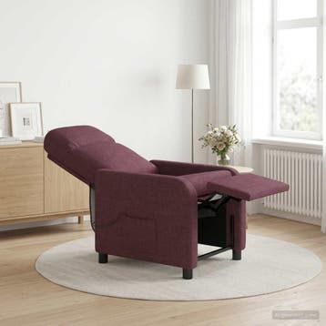 vidaXL Massage Recliner Paars Stof, Verzenden, Nieuw