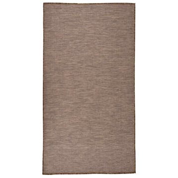 vidaXL Buitenkleed platgeweven 80x150 cm bruin, Verzenden, Nieuw, Bruin