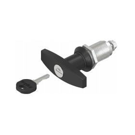 Slot T-greep 40mm zwart met cilinder, Caravans en Kamperen, Caravan accessoires, Nieuw, Ophalen of Verzenden