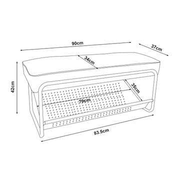 Schoenenbank Lillehammer 90x37x42 cm zwart [en.casa], Verzenden, Nieuw