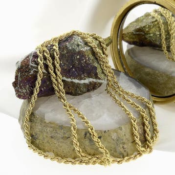 Lange gouden gedraaide schakelketting, Ophalen of Verzenden, Gebruikt, Goud, Goud