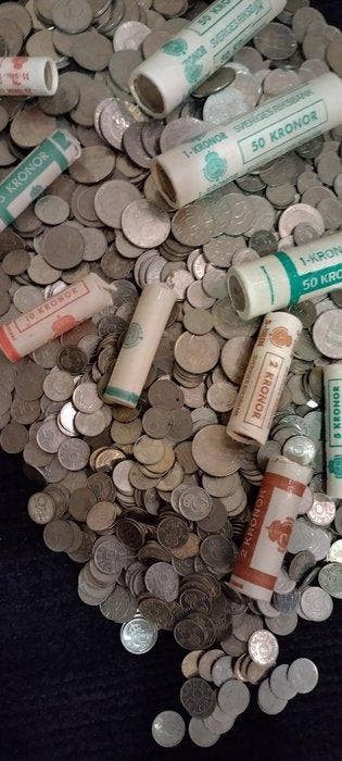 Zweden. Lot of around 5 Kg. of coins, various denominations,