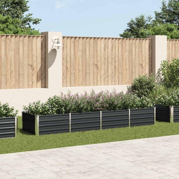 vidaXL Plantenbak verhoogd 320x80x45 cm gegalvaniseerd staal, 100 cm of meer, Verzenden, Nieuw, Metaal