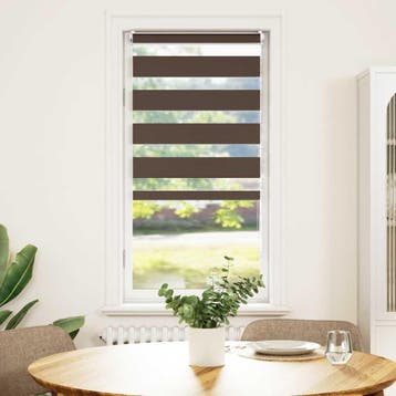 vidaXL Zebra rolgordijn 80,9 x 150 cm stofbreedte 76,7 cm, Verzenden, Nieuw, Bruin