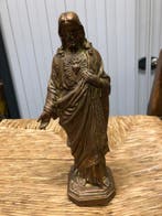 Zwaar koperen dovatiebeelden heilig hart, Antiek en Kunst, Antiek | Koper en Brons, Ophalen, Koper