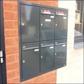 Brievenbus inbouw in de gevel., Nieuw, Inbouw