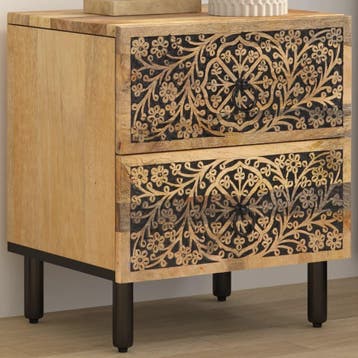 vidaXL Nachtkastje 40x33x46 cm massief mangohout, Verzenden, Nieuw, Hout