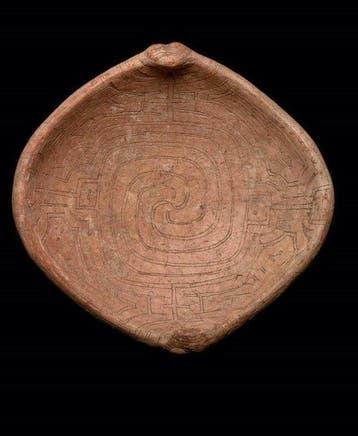 Precolumbiaans. Marajoara Decoratieve keramische kom Met