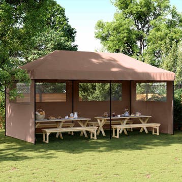 vidaXL Partytent 292 x 580 x 315 cm Bruin Oxford Stof, Verzenden, Nieuw, Partytent